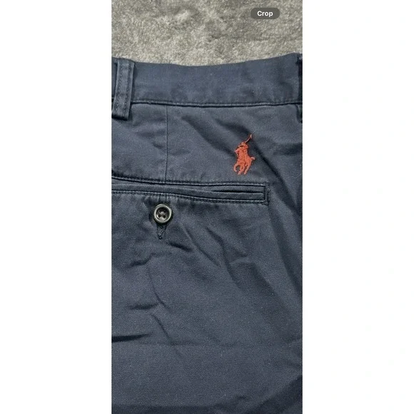 Vtg Polo Ralph Lauren Pants Suffield Flat Front Chino Mens  38x32 Blue - Picture 2 of 11